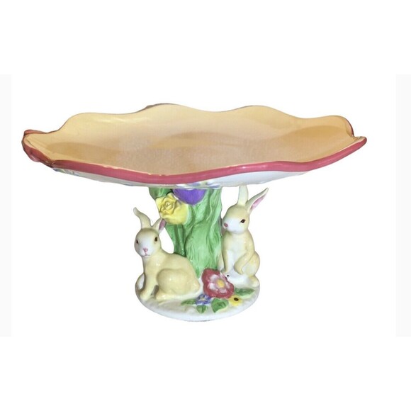 Magenta Serving Tray Seasonal Collection Rabbits‎ Platter Easter Floral Party - Picture 2 of 7